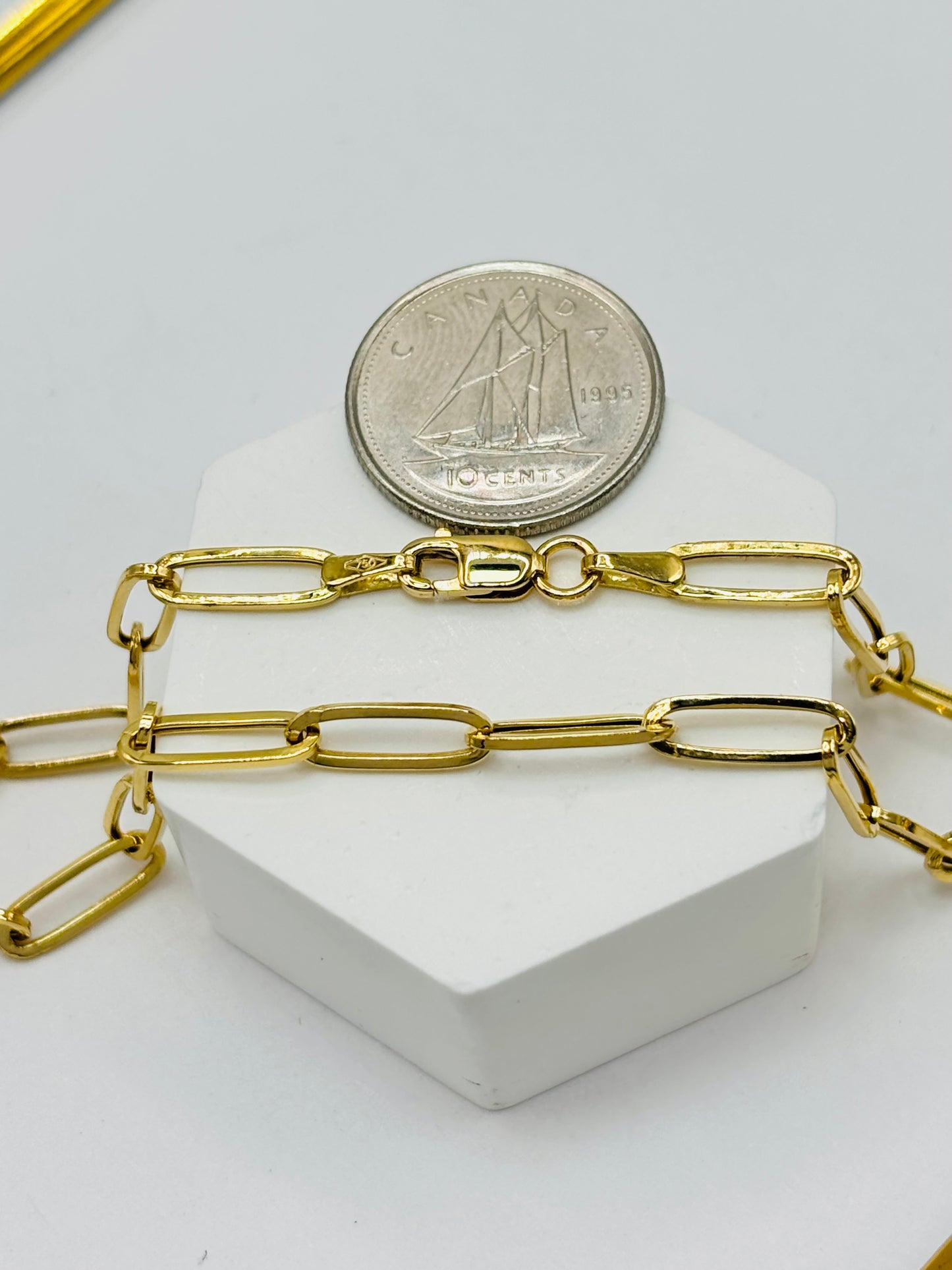 18K Gold Love Paperclip Necklace