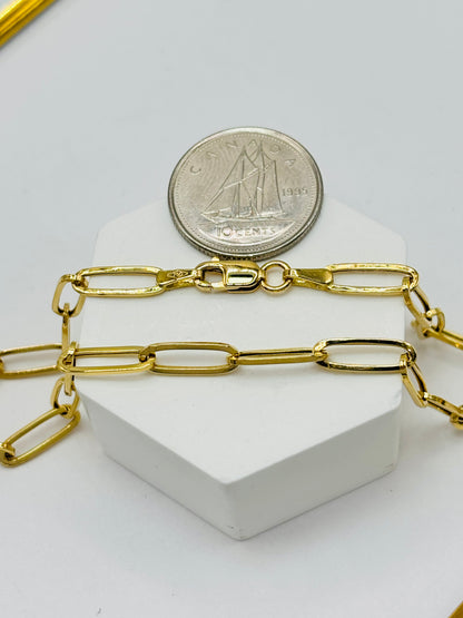 18K Gold Love Paperclip Necklace