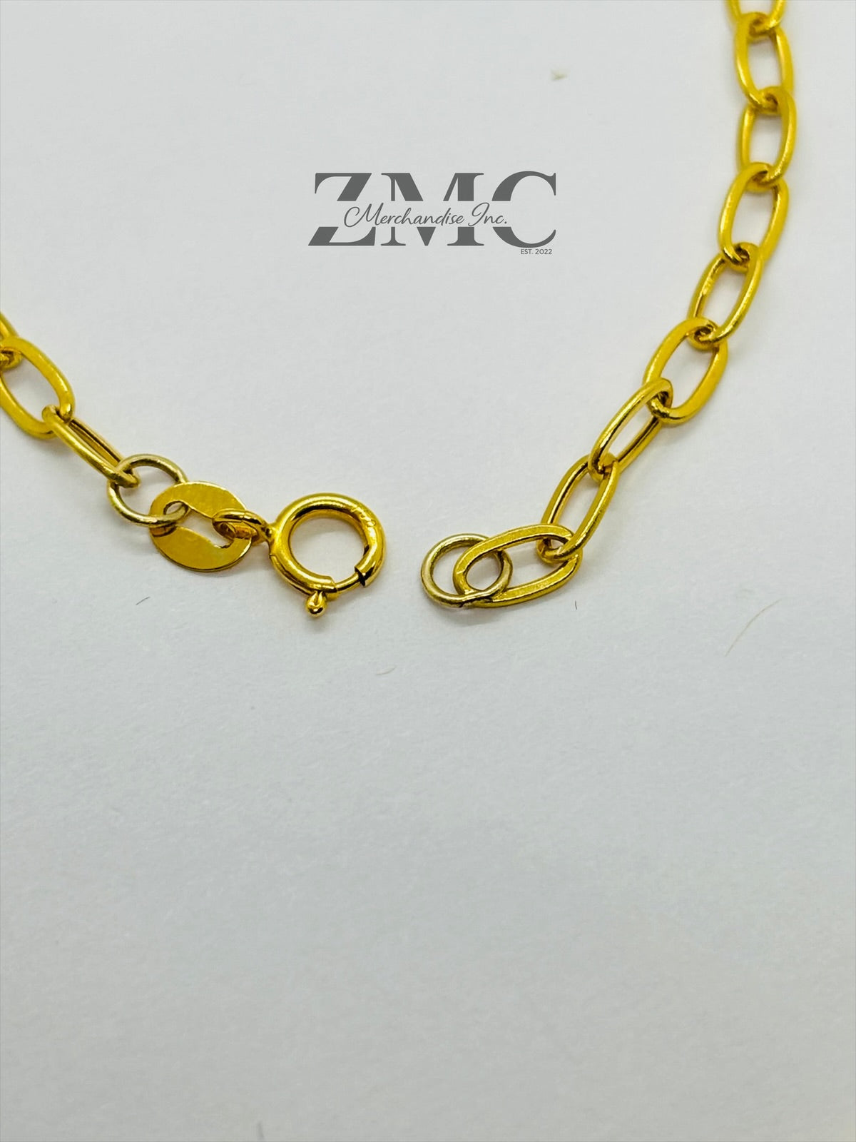 18K Gold Paperclip with Attached Heart Bracelet