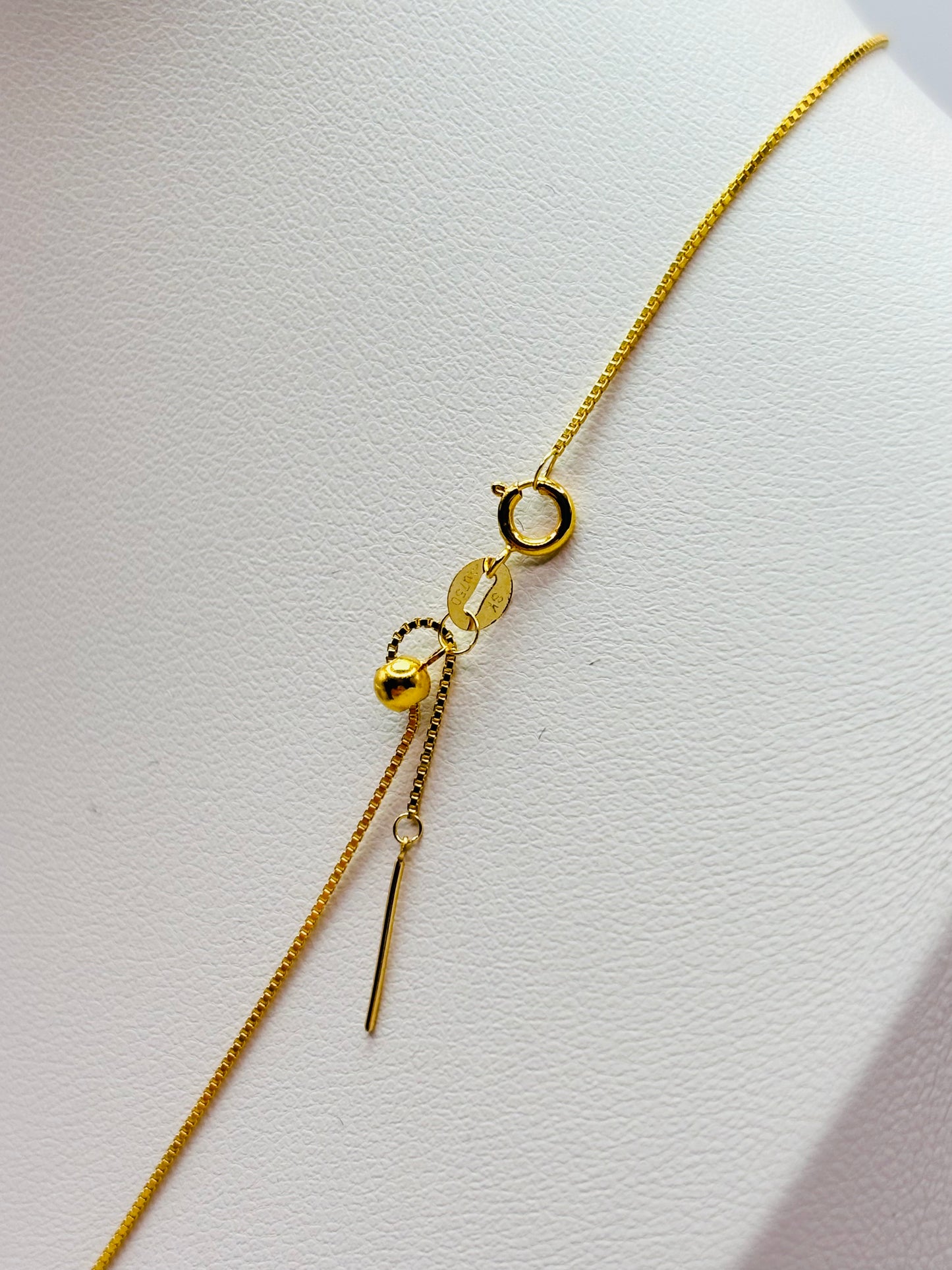 18K Gold Box Chain Adjustable