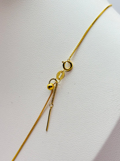 18K Gold Box Chain Adjustable