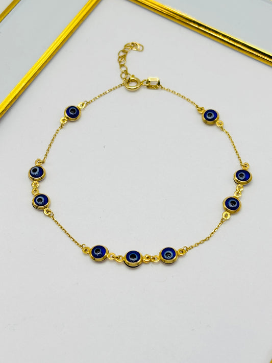 18K Gold Evil Eye Bracelet