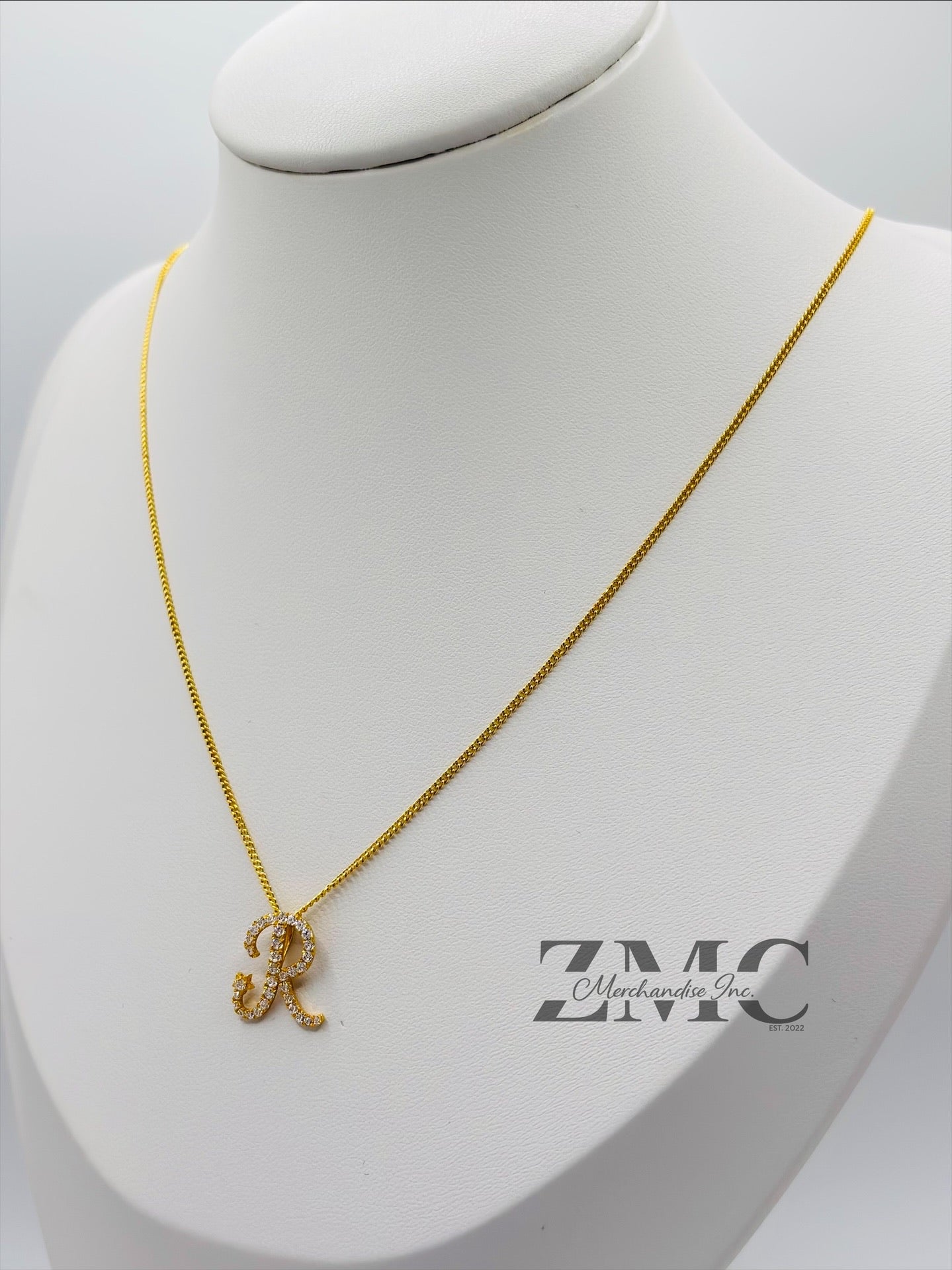 18K Gold Initial R Necklace