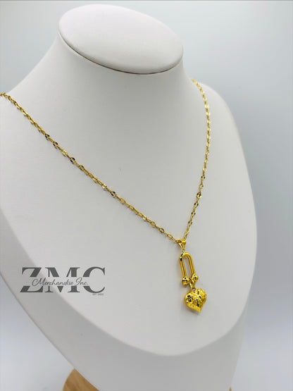 18K Gold Hardware Heart Dancing Necklace