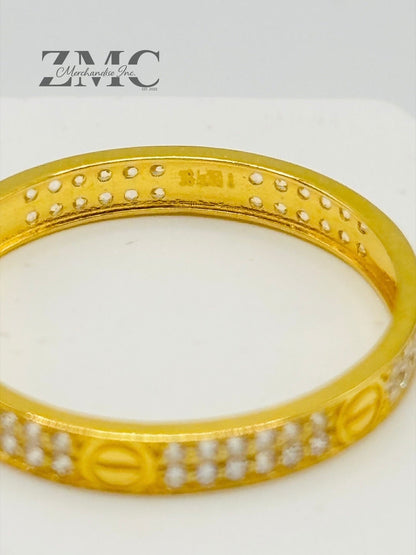 18K Gold Stone Couple Ring