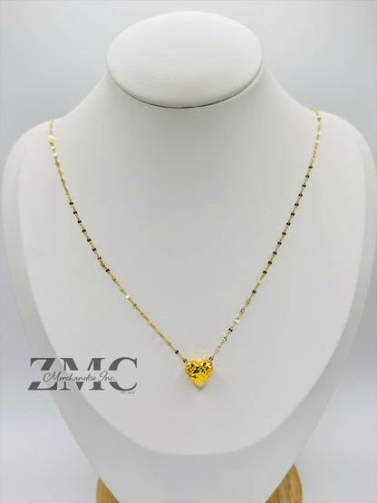 18K Gold Heart Dancing Necklace