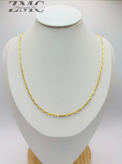 18K Gold Small Link Paperclip Chain