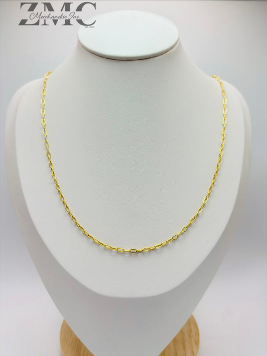18K Gold Small Link Paperclip Chain