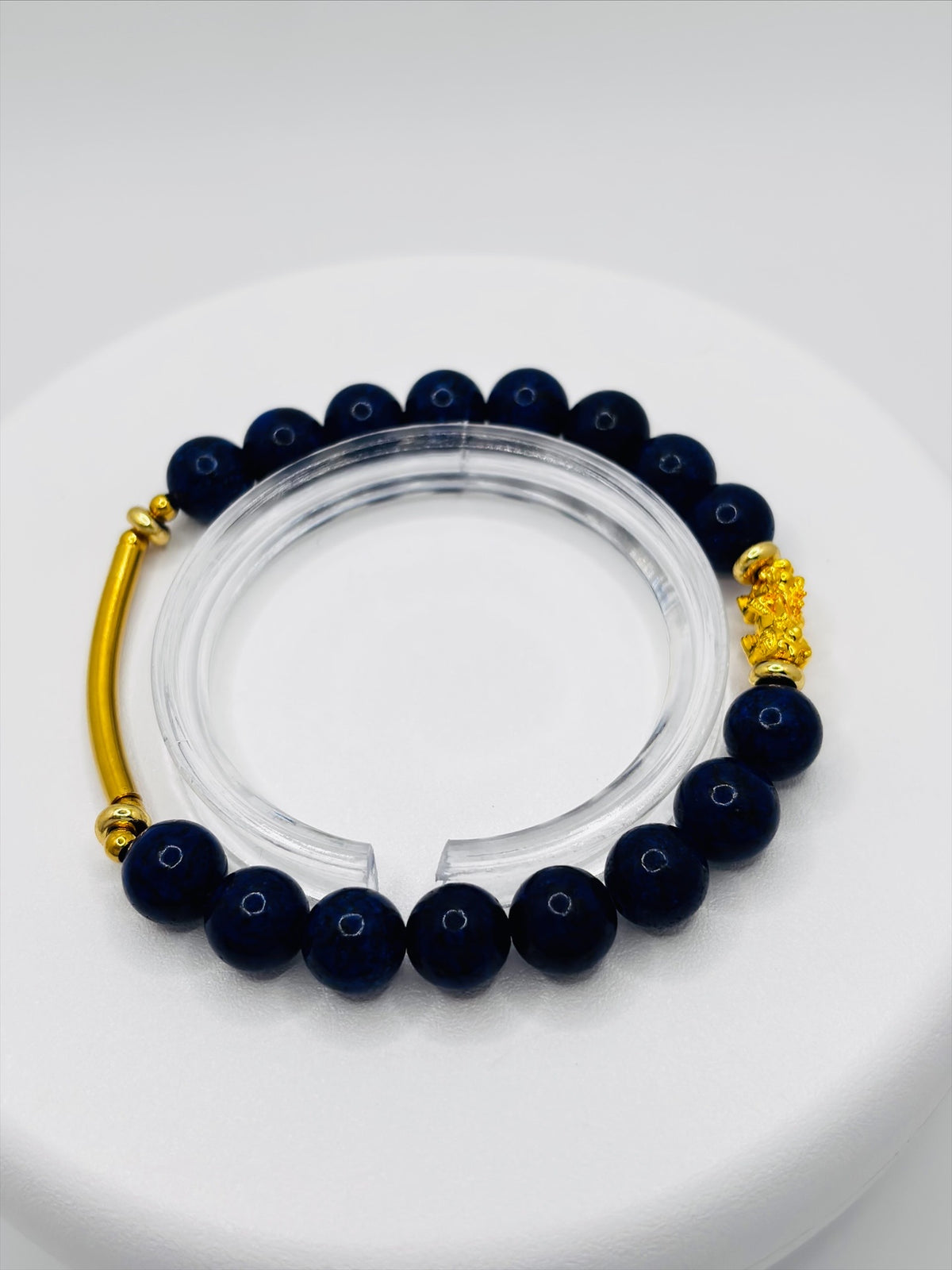18K Gold Lucky Piyao/ Pi Xiu Lapis Lazuli Bracelet ( Hollow Empty Inside) SMALL PIYAO