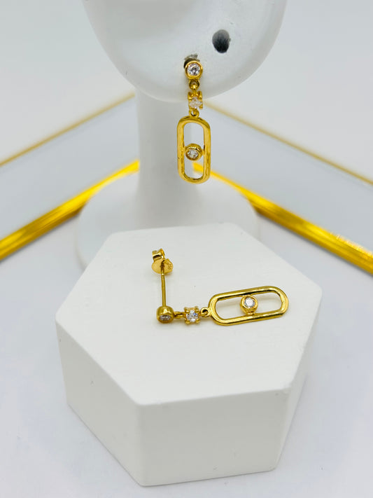 18K Gold Dangling Earrings