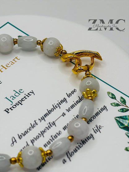 18K Gold Open Heart Jade Bracelet (Electroform Heart)