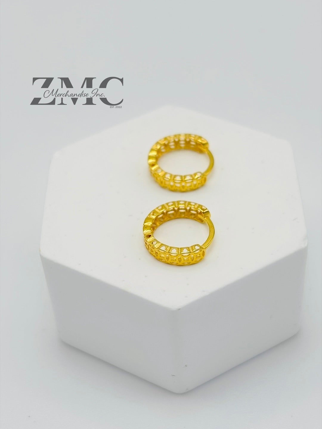 18K Gold Kids Huggies Money Catcher Earrings