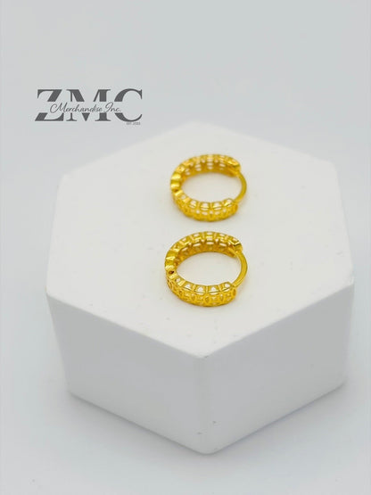 18K Gold Kids Huggies Money Catcher Earrings