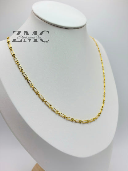 18K Gold Small Link Flat Hardware Chain