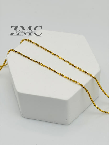 18K Gold Beaded Slider Adjustable Chain