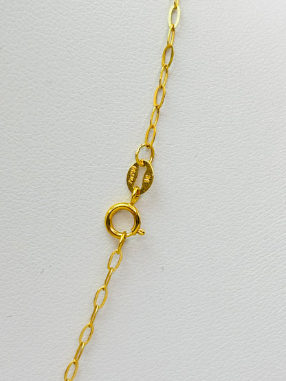 18K Gold Mini Paperclip Clover Necklace