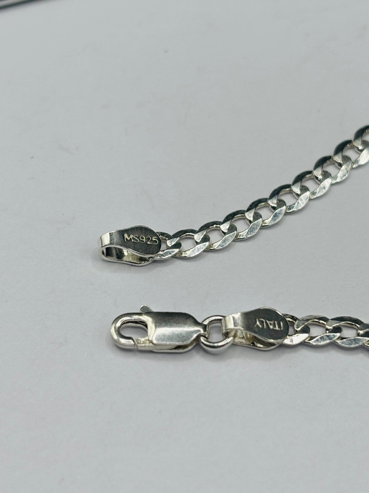 S925 Silver Name Flat Curb Kids Bracelet