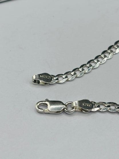 S925 Silver Name Flat Curb Kids Bracelet