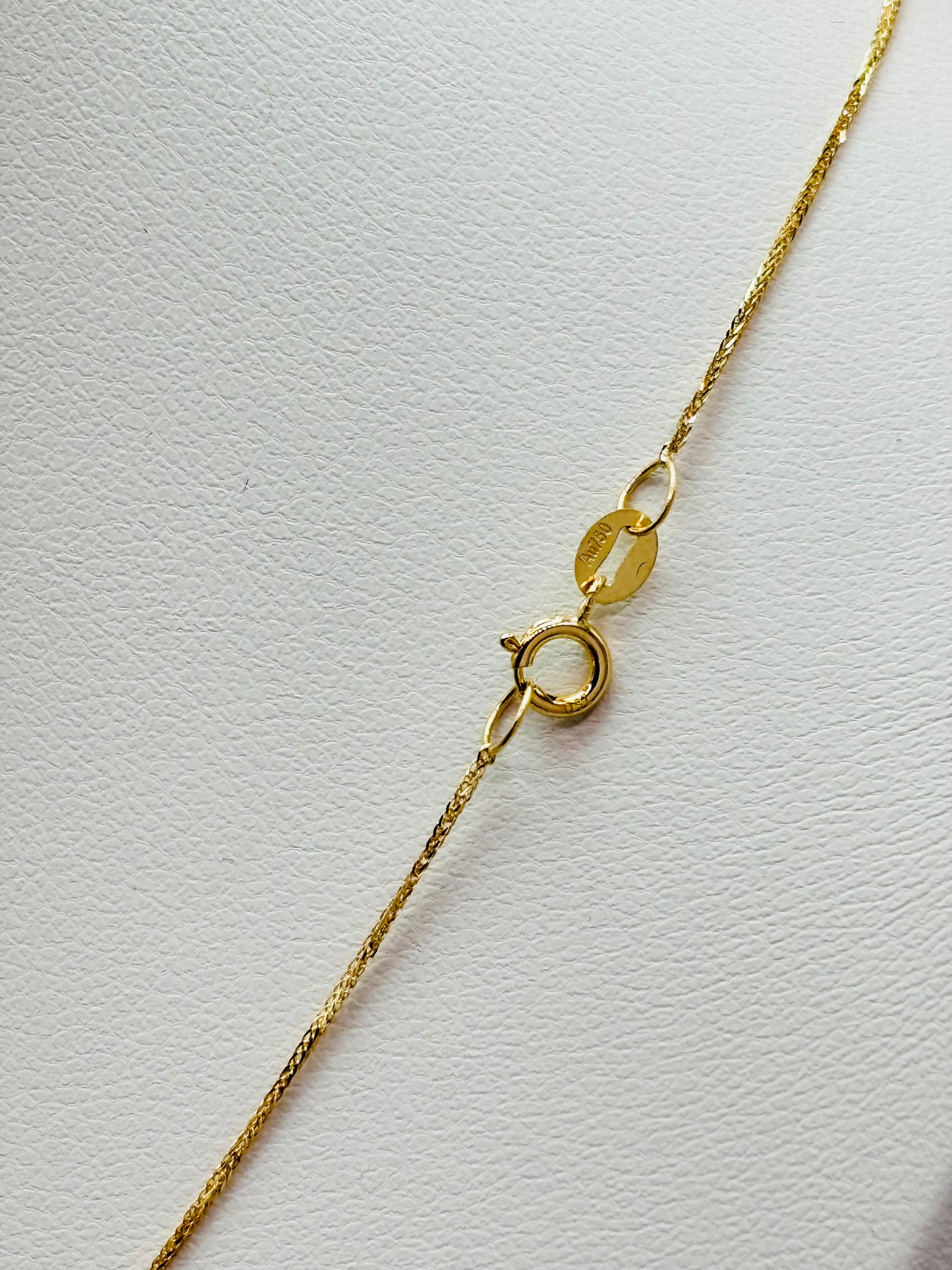 18K gold Ball & Barrel Attached Necklace