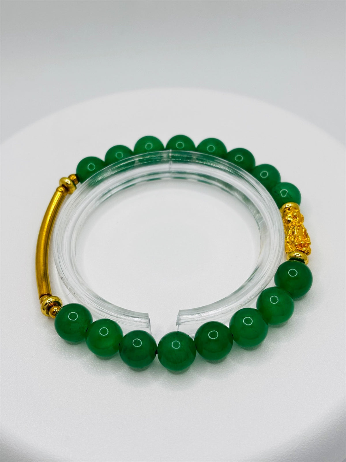 18K Gold Lucky Piyao/ Pi Xiu Aventurine Bracelet ( Hollow Empty Inside) SMALL PIYAO