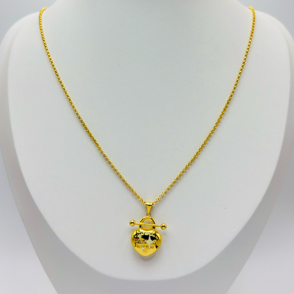 18K Gold Tauco Heart Necklace
