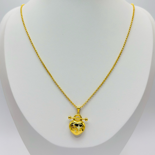 18K Gold Tauco Heart Necklace