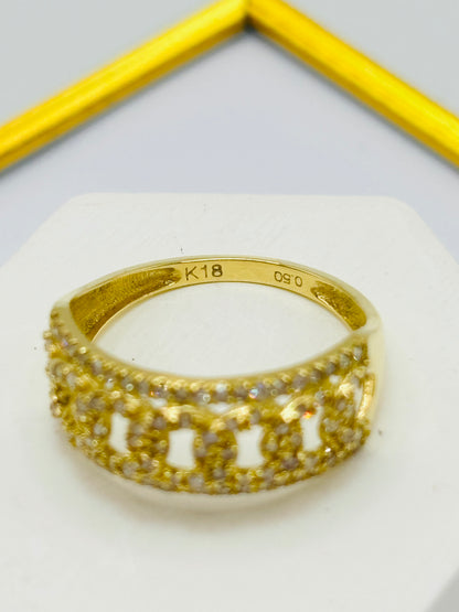 K18 Japan Gold Cadena Natural Diamond Ring 0.50 carat