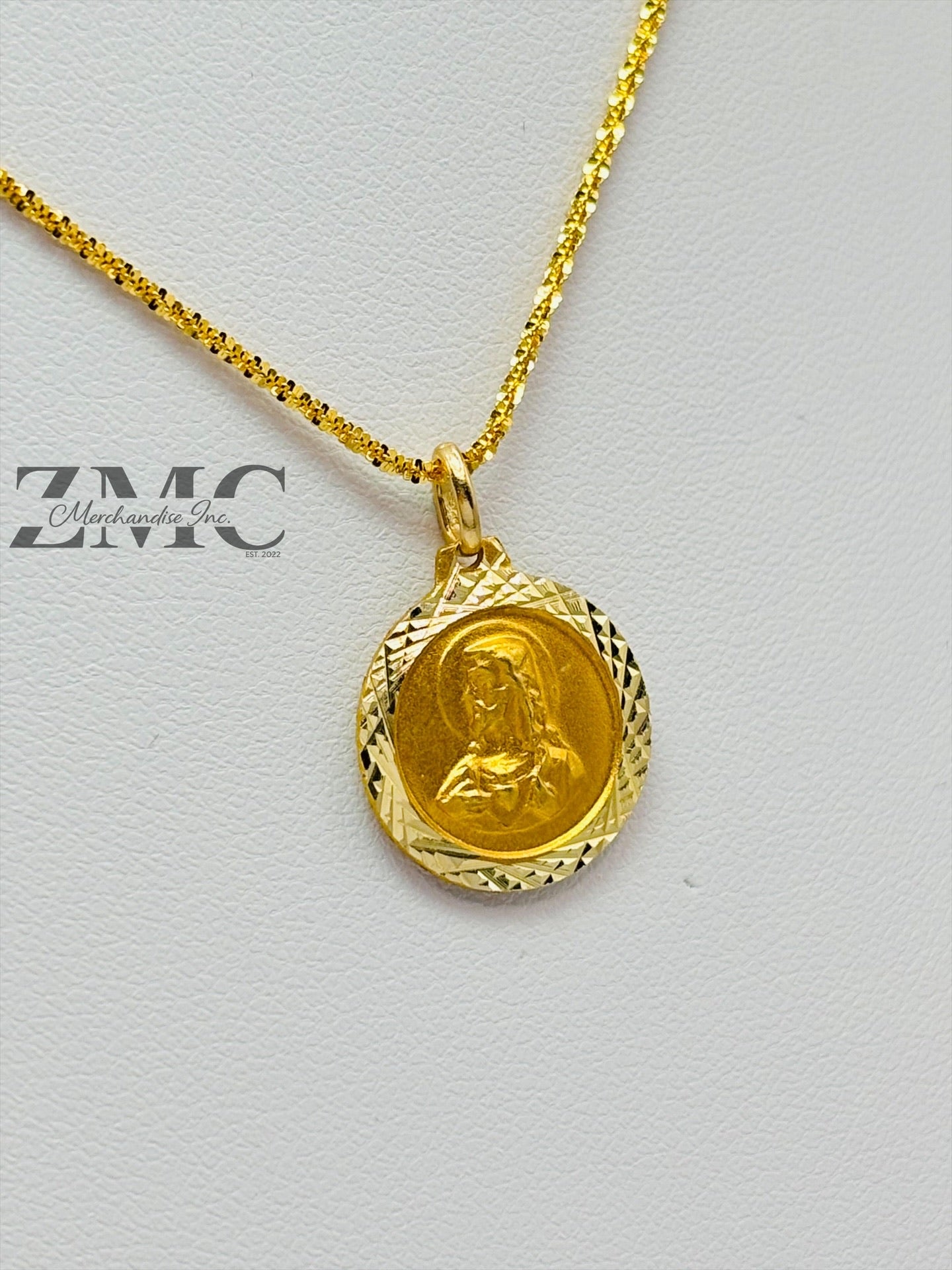 18K Gold Slider Jesus Necklace