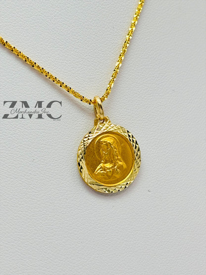 18K Gold Slider Jesus Necklace