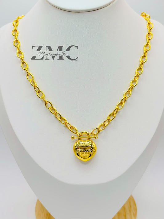 18K Gold Heart Attached Necklace