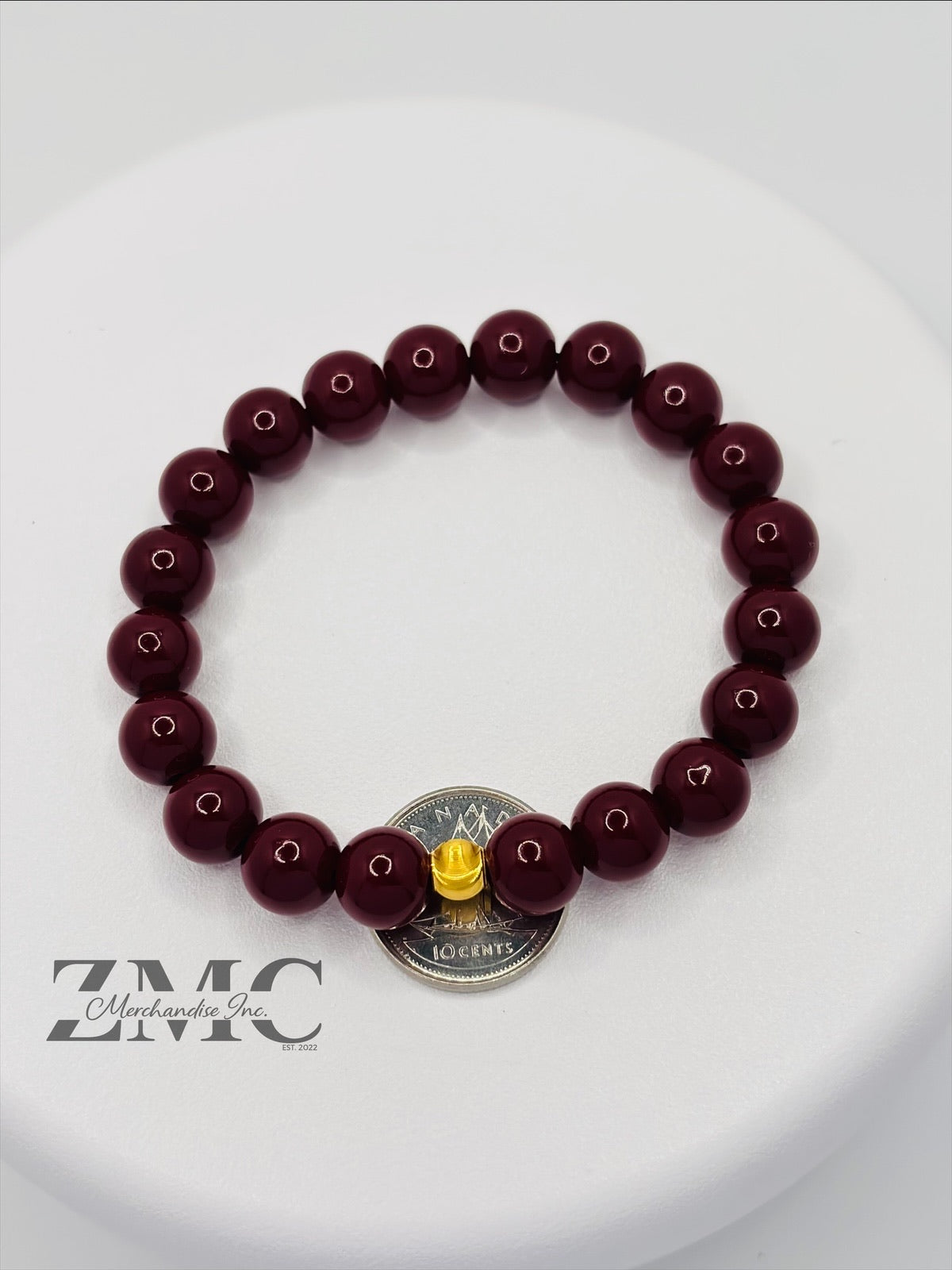 18K Gold Cats Eye Ball with Burgundy Wine Stone