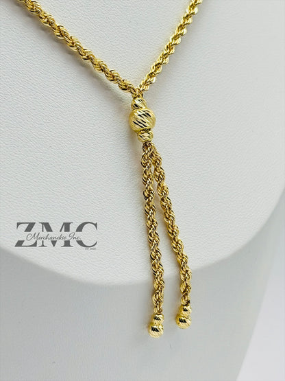 18K Gold Rope Ball Necklace