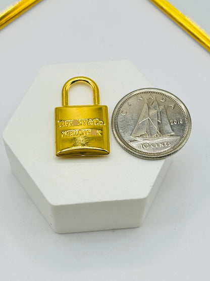 18K Gold Padlock Pendant