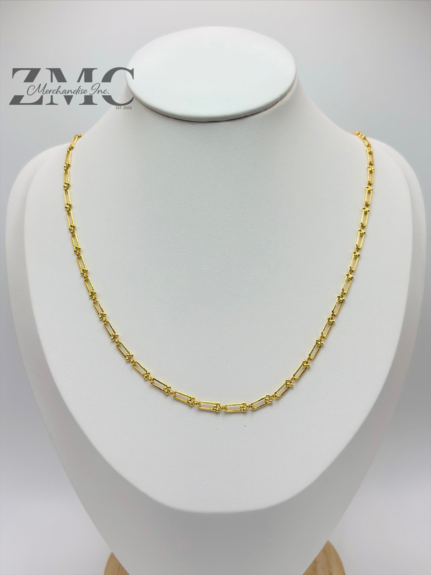 18K Gold Small Link Flat Hardware Chain