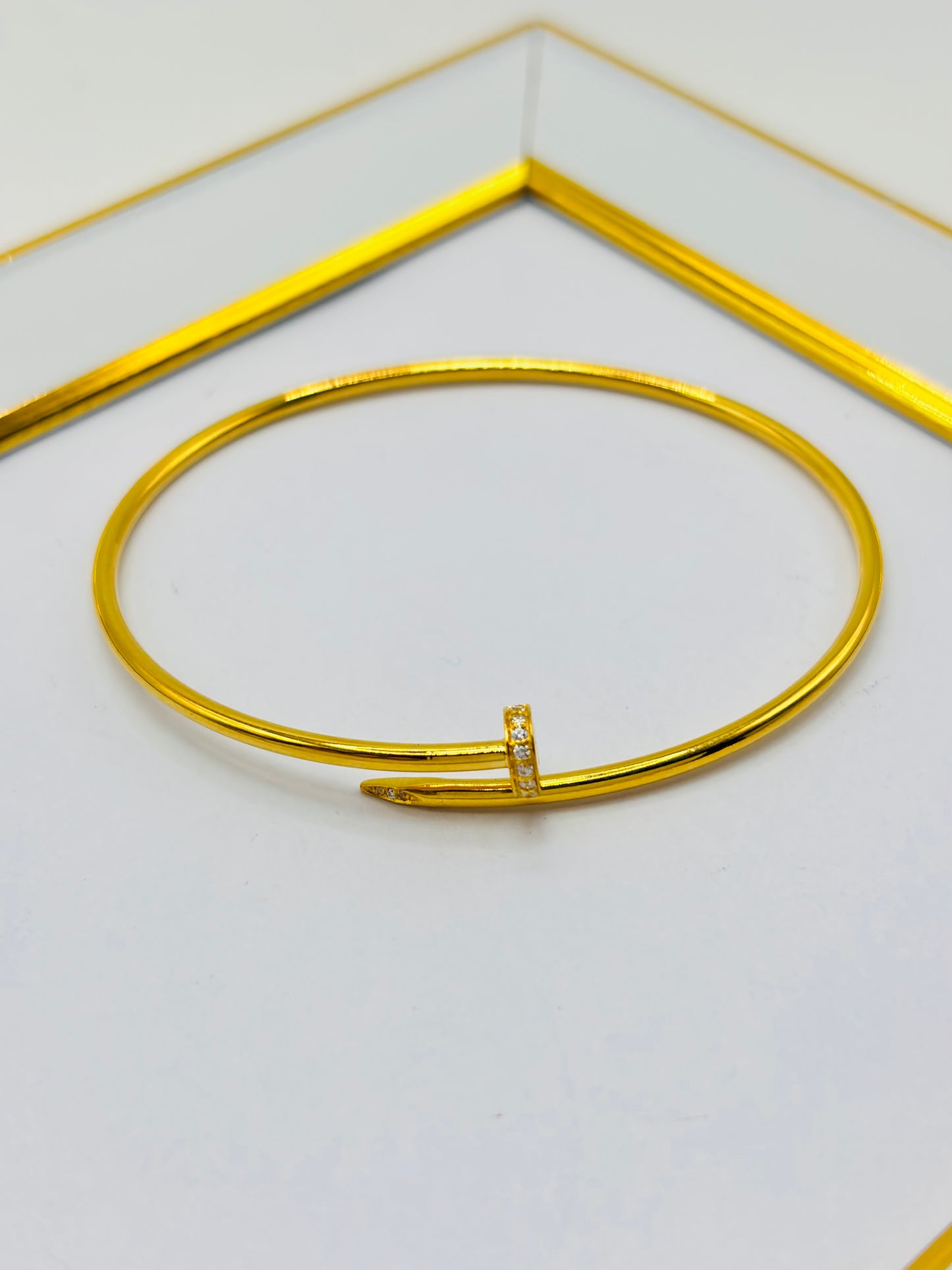 18K Gold nail Bangle