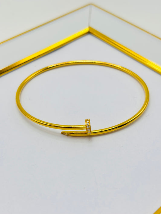 18K Gold nail Bangle