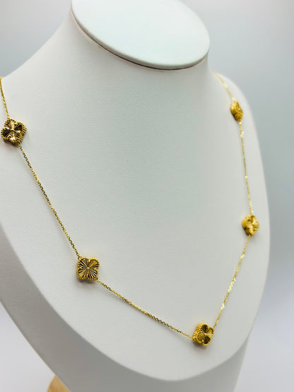 18K Gold 5 Clover Necklace