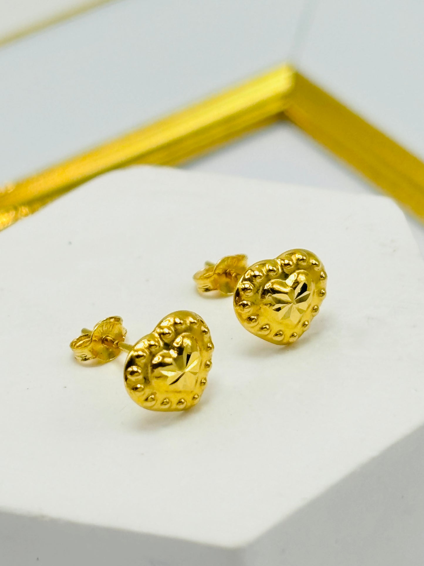 18K Gold Heart Earrings Kids/Adult
