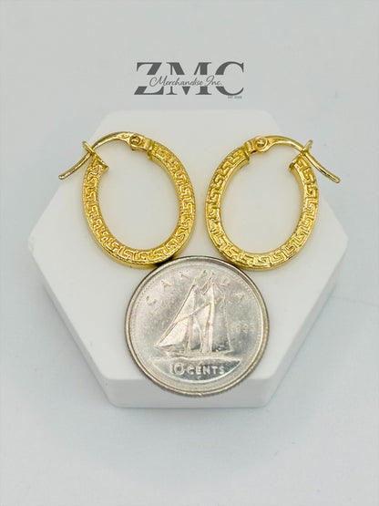 18K Gold Oval Loop Earrings