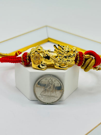 18K Gold  Lucky Piyao/ Pi Xiu Bracelet  ( Hollow Empty Inside) XXL