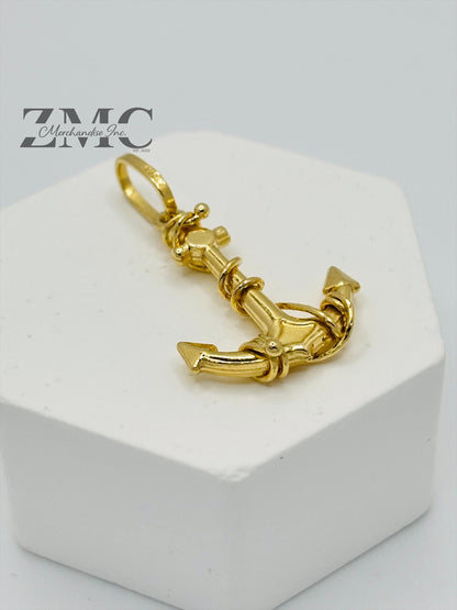 18K Gold Anchor Pendant