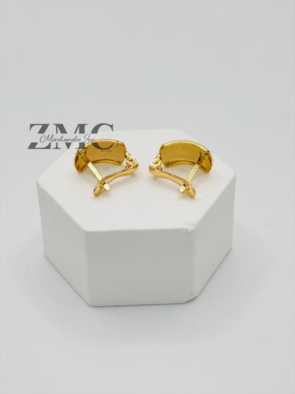 18K Gold Line Clip Type Earrings