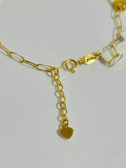 18K Gold Heart and Key Bracelet