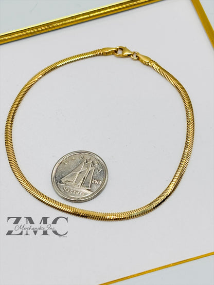 18K Gold Herringbone Bracelet
