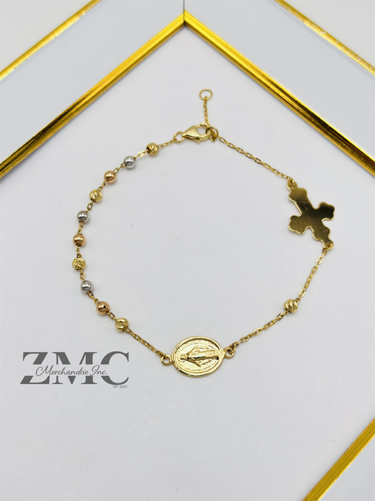 18K Gold Rosary Bracelet