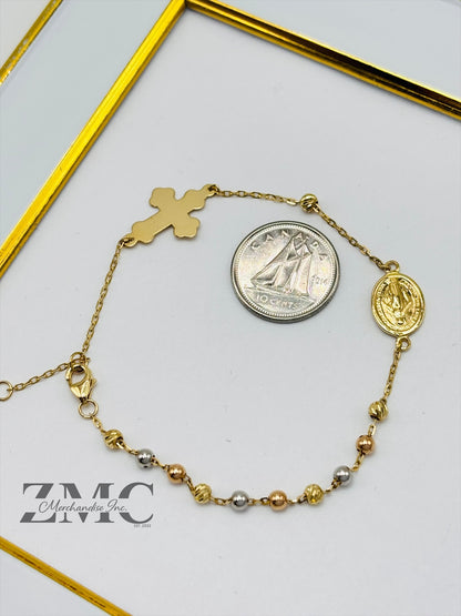 18K Gold Rosary Bracelet