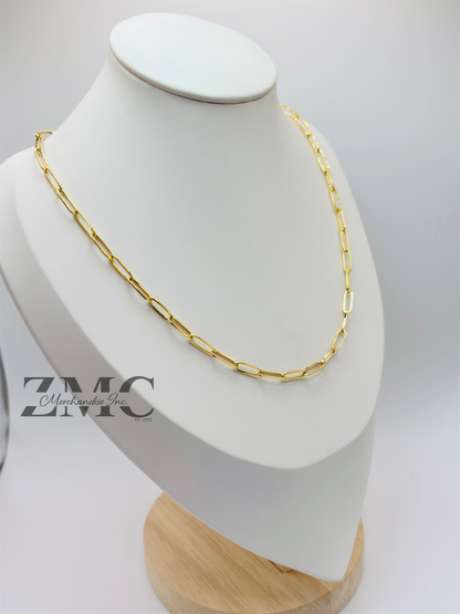 18K Gold Paperclip Chain