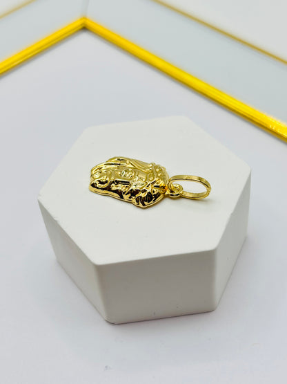 18K Gold Jesus face Pendant