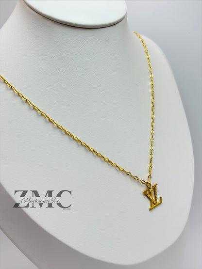 18K Gold L Necklace