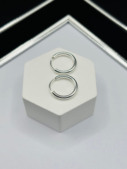 S925 Silver Plain Loop Earrings